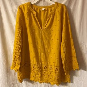Old Navy yellow eyelet blouse